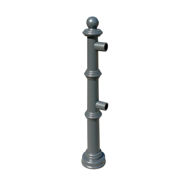 Aluminium ornamental bollard | series 495.01B | End post for top bar
